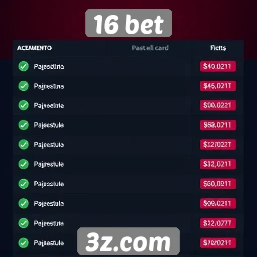 Opções de pagamento disponíveis no 16 bet